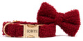 POSHPUP adjustable luxury dog collar with bow - teddy burgundy