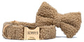 POSHPUP adjustable luxury dog collar with bow - teddy beige